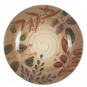 Home Trends Shadowwood Floral Autumn Leaves 9.5" Salad Plate Fall Excellent